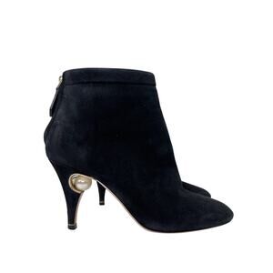 Nicholas Kirkwood Penelope Pearl Ankle Suede Boots Bootie Stiletto Heel Sz 36 6